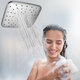 5-in-1 Rainfall Handheld Shower Head Combo 3 Level Adjustable Dual Square Hose