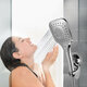 5-in-1 Rainfall Handheld Shower Head Combo 3 Level Adjustable Dual Square Hose