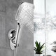 5-in-1 Rainfall Handheld Shower Head Combo 3 Level Adjustable Dual Square Hose