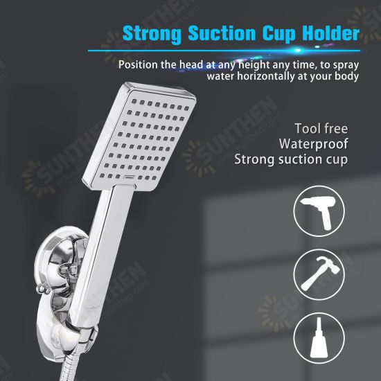 8 Inch Large Angle-adjustable Square Shower Head Electroplating Five Piece Set