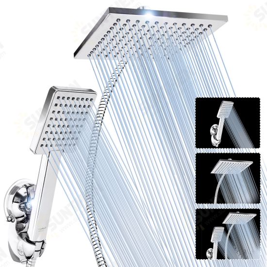 8 Inch Large Angle-adjustable Square Shower Head Electroplating Five Piece Set