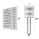 8 Inch Large Angle-adjustable Square Shower Head Electroplating Five Piece Set