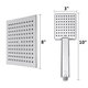 8 Inch Large Angle-adjustable Square Shower Head Electroplating Five Piece Set