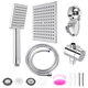 8 Inch Large Angle-adjustable Square Shower Head Electroplating Five Piece Set