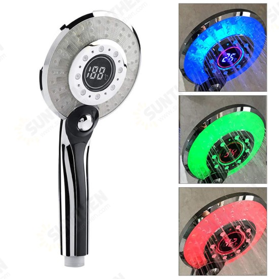 LED Light LCD Display Third Gear Water Flow Self Illumination Temperature Control Shower Head For Smart Home