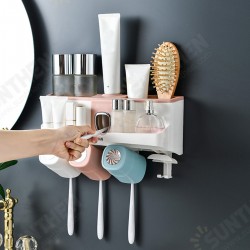 Punch-free Toothbrush Holder Household Bathroom Wash Shelf Mouthwash Cup Toothpaste Squeezer Punch-free Toothbrush Holder Household Bathroom Wash Shelf Mouthwash Cup Toothpaste Squeezer