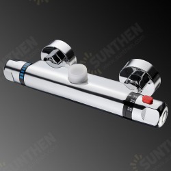 Bathroom Wall-mount Brass Thermostatic Shower Valve Bath Mixer Shower Control Valve Bottom Faucet 3/4inch Thread Connector Bathroom Wall-mount Brass Thermostatic Shower Valve Bath Mixer Shower Control Valve Bottom Faucet 3/4inch Thread Connector