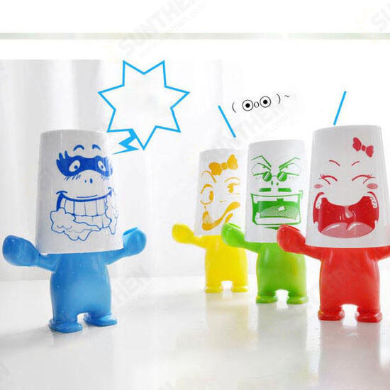 Cartoon Bathroom Storage Plastic Toothbrush Single Rack Toothbrush Holder Wash Gargle Cup