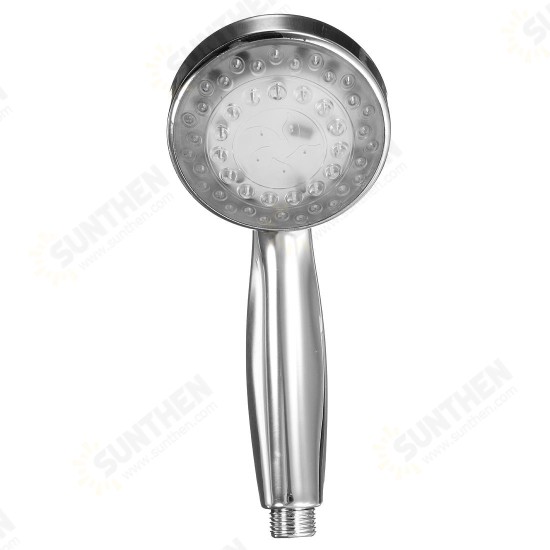 Chrome Bathroom Handheld ABS LED Shower Head 7 Color Changing Water Glow Light