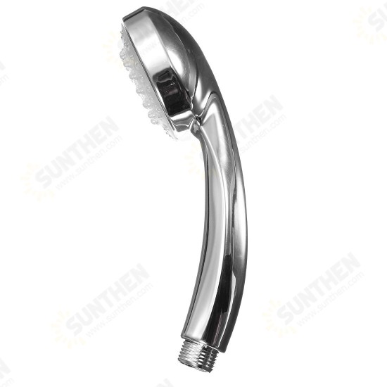 Chrome Bathroom Handheld ABS LED Shower Head 7 Color Changing Water Glow Light