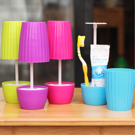 Creative Bonsai Style Table Lamp Shape Toothbrush Cup Toothpaste Holder Bathroom Accessories