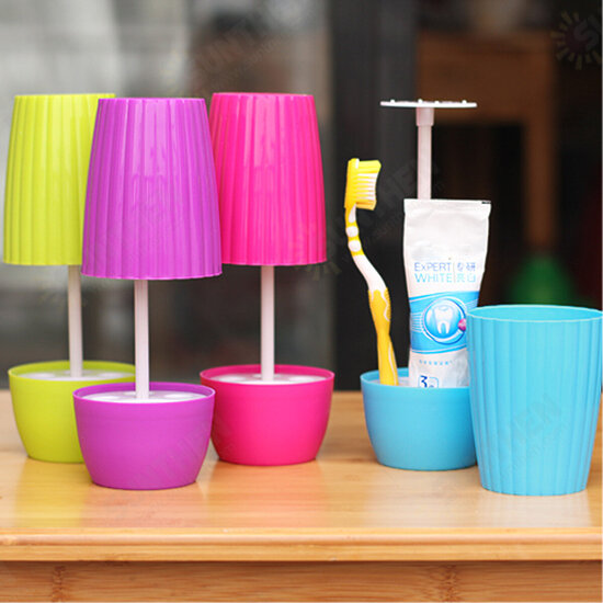 Creative Bonsai Style Table Lamp Shape Toothbrush Cup Toothpaste Holder Bathroom Accessories