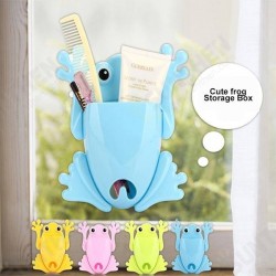 Cute Frog Toothbrush Wall Stick Paste Organizer Storage Box Cute Frog Toothbrush Wall Stick Paste Organizer Storage Box