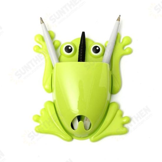 Cute Frog Toothbrush Wall Stick Paste Organizer Storage Box