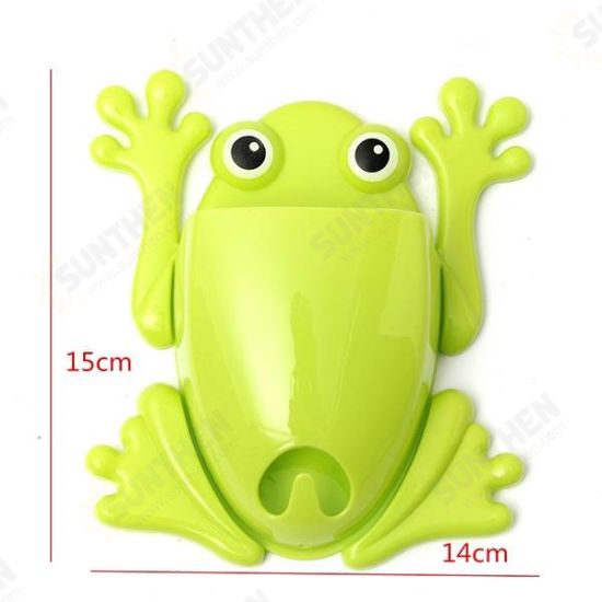 Cute Frog Toothbrush Wall Stick Paste Organizer Storage Box