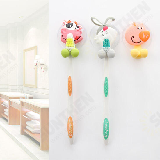 BX-723 Creative Cute Cartoon Animal Powerful Sucker Toothbrush Holder