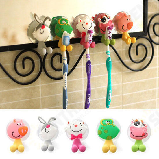 BX-723 Creative Cute Cartoon Animal Powerful Sucker Toothbrush Holder