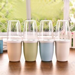 Couple Transparent Cover Toothbrush Toothpaste Holder Organizer Travel Home Washing Storage Cup Couple Transparent Cover Toothbrush Toothpaste Holder Organizer Travel Home Washing Storage Cup