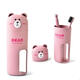 Cute Bear Travel Portable Toothbrush Handle Cup Design 4 Color Options Organizer Storage Box