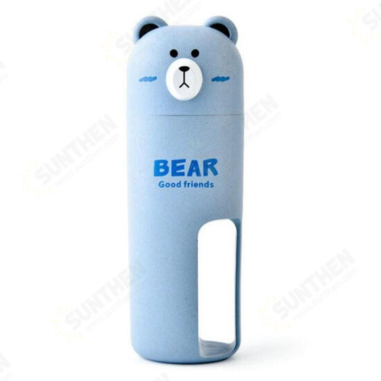 Cute Bear Travel Portable Toothbrush Handle Cup Design 4 Color Options Organizer Storage Box