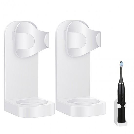2Pcs Creative Traceless Stand Rack Toothbrush Organizer Electric Toothbrush Wall-Mounted Holder Space Saving Bathroom Accessories