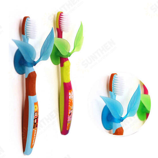 Multifunction Suction Leaf Shape Toothbrush Shaver Sundries Holder