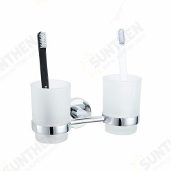 Single/Double Tumbler Cup Stainless Steel Toothbrush Cup Holder Wall Mounted Toothbrush Storage for Bathroom Rack Single/Double Tumbler Cup Stainless Steel Toothbrush Cup Holder Wall Mounted Toothbrush Storage for Bathroom Rack