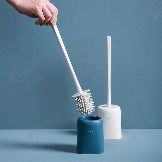 Toilet Brush and Holder Set Soft Silicone Bristle Toilet Bowl Brush Compact Toilet Brush for Bathroom Cleaning