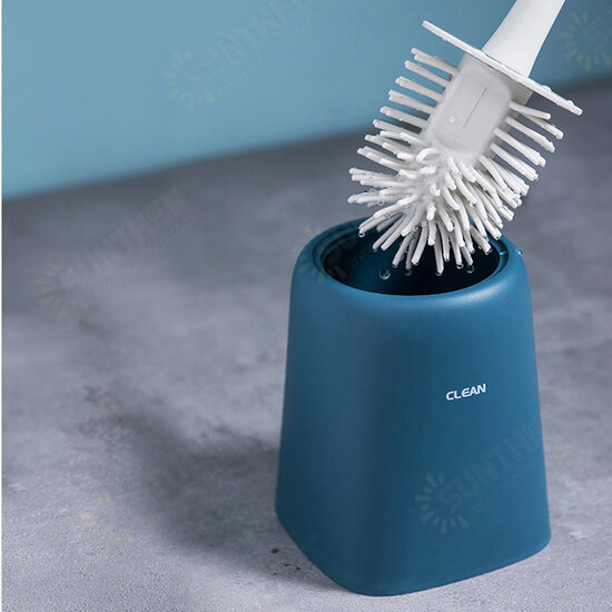 Toilet Brush and Holder Set Soft Silicone Bristle Toilet Bowl Brush Compact Toilet Brush for Bathroom Cleaning