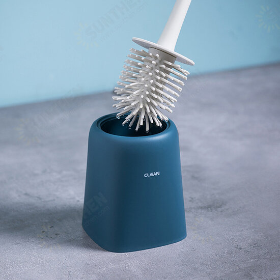 Toilet Brush and Holder Set Soft Silicone Bristle Toilet Bowl Brush Compact Toilet Brush for Bathroom Cleaning