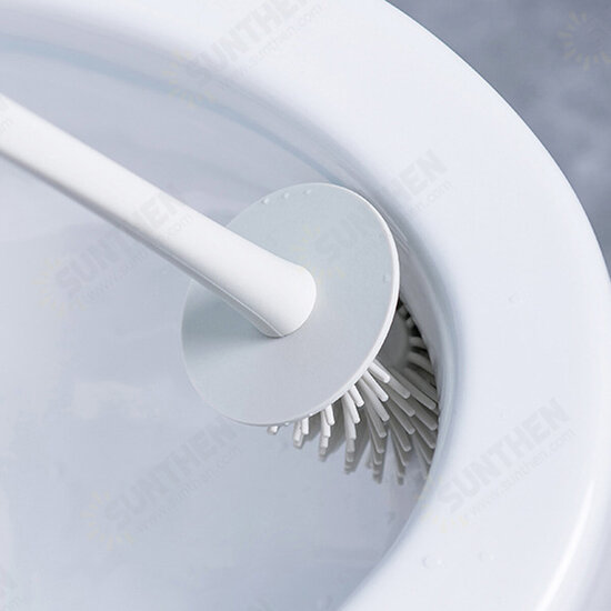 Toilet Brush and Holder Set Soft Silicone Bristle Toilet Bowl Brush Compact Toilet Brush for Bathroom Cleaning