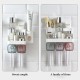 Toothpaste Holders Toothbrush Rack Wall-Mounted Space-Saving Toothbrush Toothpaste Squeezer Kit With Toothpaste Dispenser