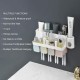 Toothpaste Holders Toothbrush Rack Wall-Mounted Space-Saving Toothbrush Toothpaste Squeezer Kit With Toothpaste Dispenser