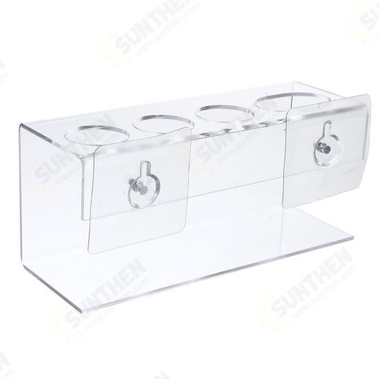 Transparent Wall Mounted Toothbrush Toothpaste Storage Holder Bathroom Organizer