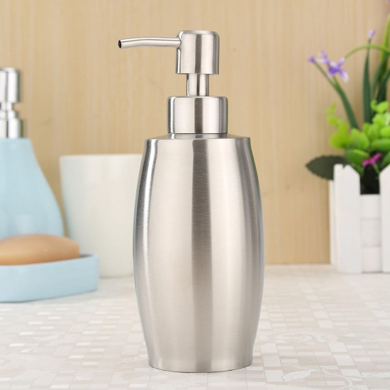 12.68OZ/375ML Hand Soap & Lotion Pump Dispenser Liquid Shampoo Container Stainless Steel for Home Hotel Kitchen or Bathroom