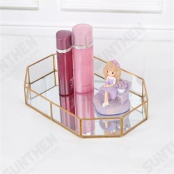2 Size Mirror Glass Tray Octagon Cosmetic Makeup Desktop Organizer Jewelry Display Stand Holder 2 Size Mirror Glass Tray Octagon Cosmetic Makeup Desktop Organizer Jewelry Display Stand Holder