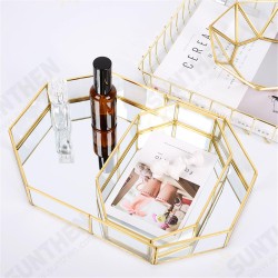 2 Size Mirror Glass Tray Octagon Cosmetic Makeup Desktop Organizer Jewelry Display Stand Holder 2 Size Mirror Glass Tray Octagon Cosmetic Makeup Desktop Organizer Jewelry Display Stand Holder