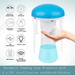 2 in 1 Automatic Induction Soap Dispenser Toothbrush Sterilizer Holder Touchless Foam Washer Hand Washing Machine 2 in 1 Automatic Induction Soap Dispenser Toothbrush Sterilizer Holder Touchless Foam Washer Hand Washing Machine