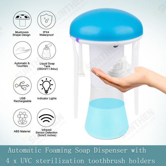 2 in 1 Automatic Induction Soap Dispenser Toothbrush Sterilizer Holder Touchless Foam Washer Hand Washing Machine