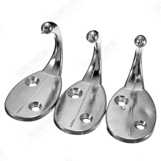 3Pcs Hat Clothes Door Wall Bathroom Towel Single Hook Hanger