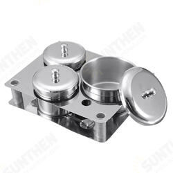 3pcs Stainless Steel Dappen Dish Liquid & Powder Holder Base Organizer Tools Kit 3pcs Stainless Steel Dappen Dish Liquid & Powder Holder Base Organizer Tools Kit