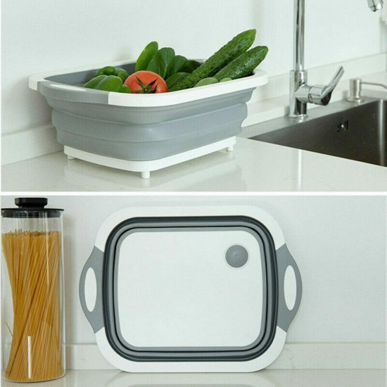 4 in 1 Foldable Multifunctional Board Tool Fruit Vegetables Sink Drain Storage Basket