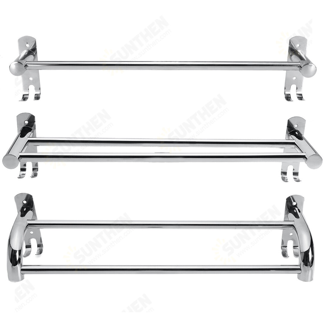 50cm Stainless Steel Bath Shelf Wall Mounted Towel Rail Rack Single