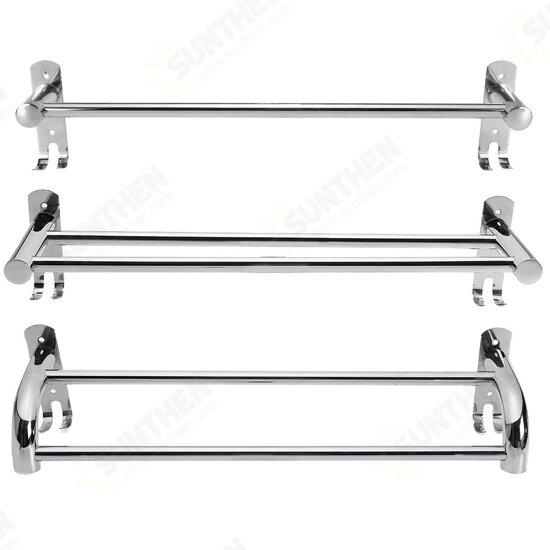 50cm Stainless Steel Bath Shelf Wall Mounted Towel Rail Rack Single Double Shelf for Bathroom Storage