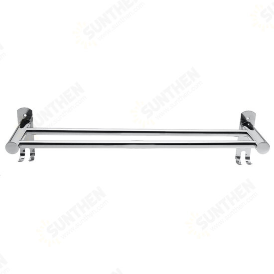 50cm Stainless Steel Bath Shelf Wall Mounted Towel Rail Rack Single Double Shelf for Bathroom Storage