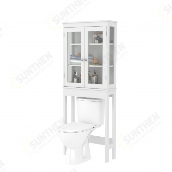 66*22*165cm Over the Toilet Storage Cabinet Bathroom Shelves Organizer Space Saver Bath Rack