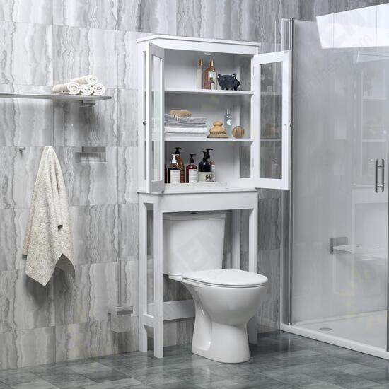 66*22*165cm Over the Toilet Storage Cabinet Bathroom Shelves Organizer Space Saver Bath Rack