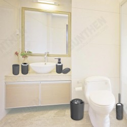 6Pcs Bathroom Accessories Set Storage Black Soap Dispenser Toothbrush Holder Home Decor Accessories 6Pcs Bathroom Accessories Set Storage Black Soap Dispenser Toothbrush Holder Home Decor Accessories