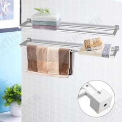 Aluminum Double Single Shelf Wall Mounted Towel Holder Bathroom Rack Aluminum Double Single Shelf Wall Mounted Towel Holder Bathroom Rack