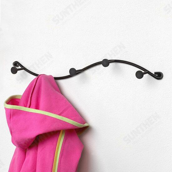 BR-03 Utility 5 Hooks Single Iron Household Storage Hook Rack Key Coat Towel Wall Hook Rack